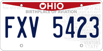 OH license plate FXV5423