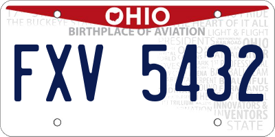 OH license plate FXV5432