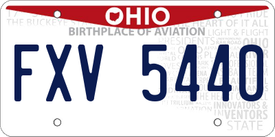 OH license plate FXV5440