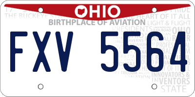 OH license plate FXV5564