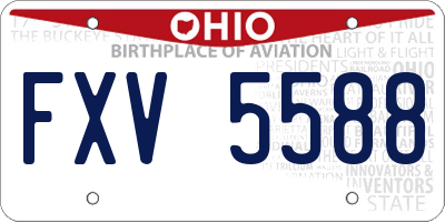 OH license plate FXV5588