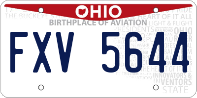 OH license plate FXV5644