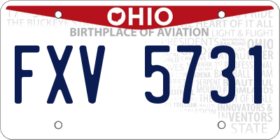 OH license plate FXV5731
