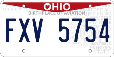 OH license plate FXV5754