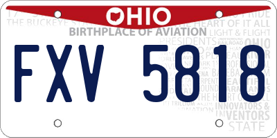 OH license plate FXV5818