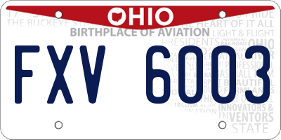 OH license plate FXV6003
