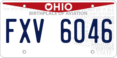 OH license plate FXV6046