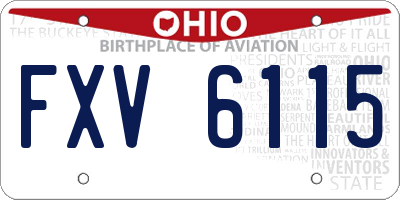 OH license plate FXV6115