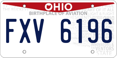 OH license plate FXV6196