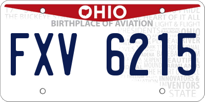 OH license plate FXV6215