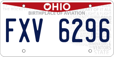 OH license plate FXV6296