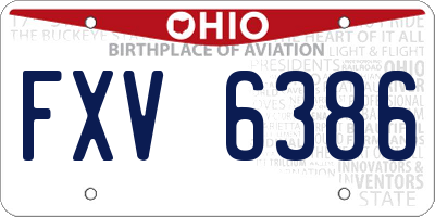 OH license plate FXV6386