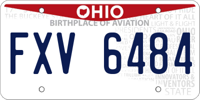 OH license plate FXV6484