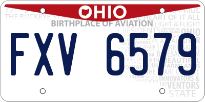OH license plate FXV6579