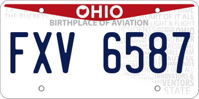 OH license plate FXV6587