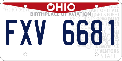 OH license plate FXV6681