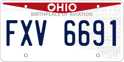 OH license plate FXV6691