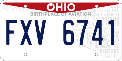 OH license plate FXV6741