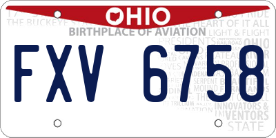 OH license plate FXV6758