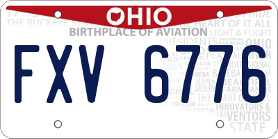 OH license plate FXV6776