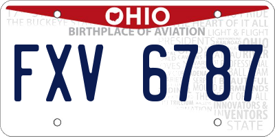 OH license plate FXV6787