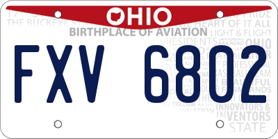OH license plate FXV6802