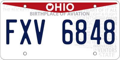 OH license plate FXV6848