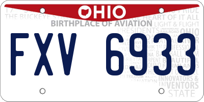 OH license plate FXV6933