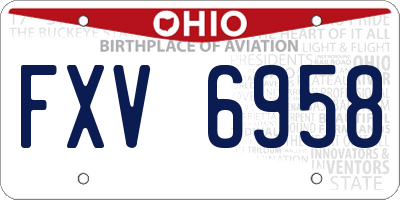 OH license plate FXV6958
