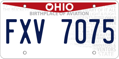 OH license plate FXV7075