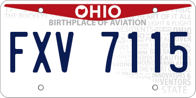 OH license plate FXV7115