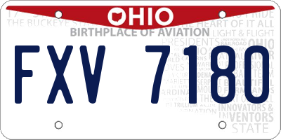 OH license plate FXV7180