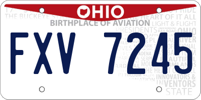 OH license plate FXV7245