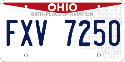 OH license plate FXV7250