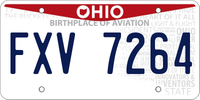 OH license plate FXV7264