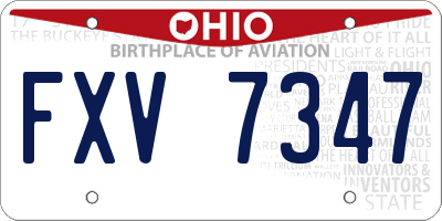 OH license plate FXV7347