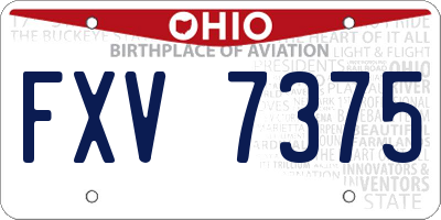 OH license plate FXV7375
