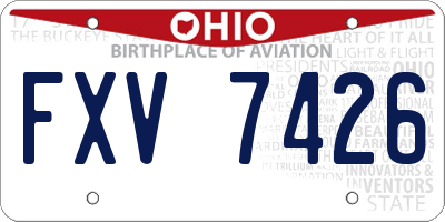OH license plate FXV7426