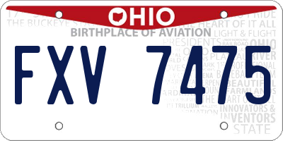 OH license plate FXV7475