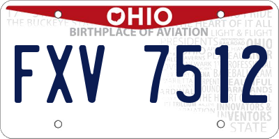 OH license plate FXV7512