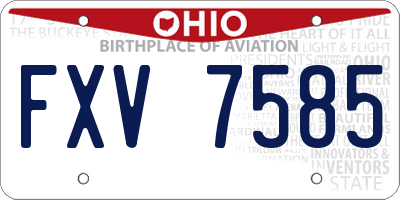 OH license plate FXV7585