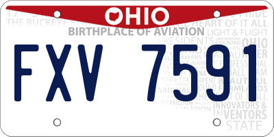 OH license plate FXV7591