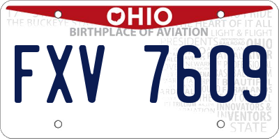 OH license plate FXV7609