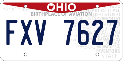 OH license plate FXV7627