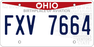 OH license plate FXV7664