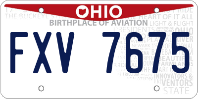 OH license plate FXV7675