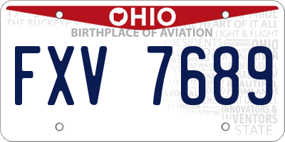 OH license plate FXV7689