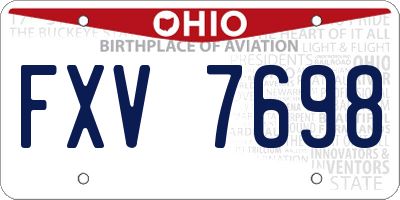 OH license plate FXV7698