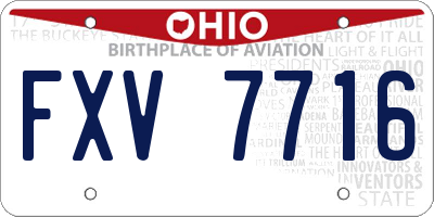 OH license plate FXV7716