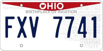 OH license plate FXV7741